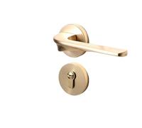 PEGGMZYX Maniglia for porta della camera da letto in lega di zinco for uso domestico, silenziosa, in legno, con serratura divisa(Copper wire drawing)