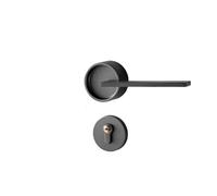 PEGGMZYX Serratura for porta silenziosa in lega di zinco dorata, maniglia silenziosa for interni(Gray,No Key For Bathroom)