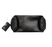 Peggy Sage Pochette in Pelle Nera, Custodia con Cerniera, Trousse Pennelli, Accessorio da Viaggio