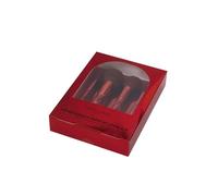 Peggy Sage Set Pennelli Make-Up, 4 Pezzi, Edizione Limitata per Viso e Occhi, Rosso Metallizzato