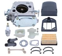 PEGGYLIN Carburatore Carb Adatto for Motosega Husqvarna 61 266 268 272 272XP con Supporto Filtro Aria Collettore di Aspirazione Guarnizione Candela