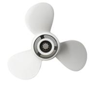 PEGGYLIN Elica fuoribordo for Barca Marina 9 7/8 X 13 Adatta for Yamaha 20-30HP 664-45949-02-EL in Lega di Alluminio Bianca a 3 Lame e 10 Denti scanalati