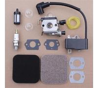 PEGGYLIN Kit Bobina di accensione carburatore Adatto for Stihl FS75 FS80 FS80R FS85R FS85T FS85RX Trimmer 4140-120-0619 Carburatore Filtro Carburante Linea