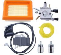 PEGGYLIN Kit carburatore, Bobina di accensione, Filtro Aria, Tubo Carburante Adatto for STIHL FS350 FS300 FS250 TS200 FS202 FS020 FS200 FS120 R decespugliatore