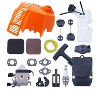 PEGGYLIN Kit carburatore con protezione for serbatoio carburante a gas, avviamento a strappo, adatto for parti di decespugliatore Stihl FS75 FS80 FS85 con adattatore di aspirazione del filtro del carb