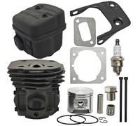 PEGGYLIN Kit Cilindro pistone da 45 mm Adatto for Husqvarna 353 340 346 346XP 350 351 345 Kit di ricostruzione Motore for Motosega con bullone di Scarico e marmitta.