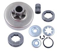 PEGGYLIN Kit Tamburo Frizione e pignone da 3/8 "7T Adatto for Motosega Stihl MS380 con Cuscinetto ad ago Kit di Riparazione rondella E-Clip Sostituisci 1119 0007