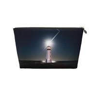 Peggy's Cove Lighthouse, trousse da viaggio per cosmetici, trousse da viaggio per cosmetici, borsa per il trucco da donna, organizer per trucchi in pelle, grazioso astuccio per trucchi, Oro, One Size