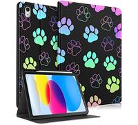 Pegmode per iPad 10a generazione Custodia da 10,9 pollici Donne Ragazze Cute Folio Cover Girly Kawaii Footprint Design Estetico Con Portapenne Smart Cover per Apple iPad 10a generazione Custodie 2022