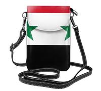 Pegqcvam Bandiera della Repubblica Araba Siriana Piccola borsa per cellulare, Borsa a tracolla con stampa floreale, Mini portafoglio in pelle PU con tracolla, chiusura magnetica sicura.
