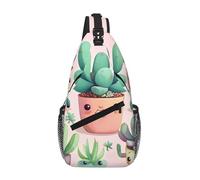 PEGQCVAM Bella pianta grassa croce petto borsa diagonale. Grande capacità, spallacci regolabili, portabicchieri e portaombrelli su entrambi i lati.