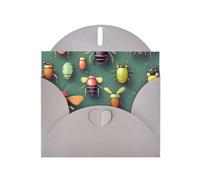 PEGQCVAM Biglietto di auguri con atlante degli insetti. Biglietto di auguri di lusso grigio perlato, cartoncino di alta qualità per tutte le occasioni