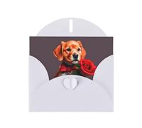 PEGQCVAM Biglietto di auguri con cane simile a un gentiluomo. Biglietto di auguri bianco perlato, cartoncino di alta qualità per tutte le occasioni