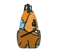 PEGQCVAM Running Cartoon Dog Cross Chest Bag Diagonalmente.Grande Capacità,Spallacci Regolabili, Portabicchieri E Portaombrelli su entrambi i lati.