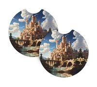 PEGQCVAM Tappetini per interni auto, motivo anime Castle Sky, confezione da 2, in neoprene, antiscivolo, impermeabili, adatti per auto, camion e SUV.