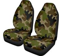 Pehede Coprisedili per auto Camouflage Seamless Pattern Marrone Verde Nero Anteriore Coprisedile Auto Facile da Installare Universale per Auto Camion Van SUV 2 Pz