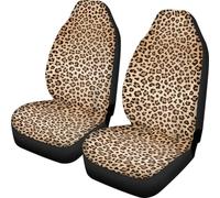Pehede - Set di 2 coprisedili anteriori per auto, motivo leopardato, facili da installare, accessori per auto, camion, furgoni, SUV