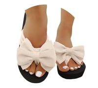 peiaclkde Pantofole estive da spiaggia da donna con supporto per arco plantare, sandali infradito da esterno lavabili antiscivolo con fiocco piattaforma zeppa sandalo fuga comfort calzature per le