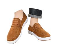 peiaclkde Scarpe basse casual da uomo, mocassini con tomaia in pelle scamosciata e scarpe da barca senza lacci, fondo spesso, suola in gomma antiscivolo, bocca poco profonda, vestibilità larga