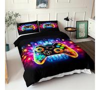 PEIHUODAN Set Copripiumini E Federe per Adolescenti, Arredamento Camera da Letto Gaming Gamer 3D, Set di Biancheria da Letto per Ragazzi. Singolo/Matrimoniale Copripiumino Federa Letto (3D,200x200cm)