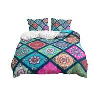 PEIHUODAN Set Copripiumino Singolo Matrimoniale Stile Bohémien Uomo Donna Biancheria da Letto in Microfibra Poliestere Traspirante Etnici Copripiumino e Federa 50x75 cm (Color 7,220x240 cm)