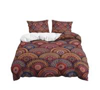 PEIHUODAN Set Copripiumino Singolo Matrimoniale Stile Bohémien Uomo Donna Biancheria da Letto in Microfibra Poliestere Traspirante Etnici Copripiumino e Federa 50x75 cm (Color 8,220x240 cm)