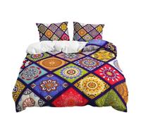 PEIHUODAN Set Copripiumino Singolo Matrimoniale Stile Bohémien Uomo Donna Biancheria da Letto in Microfibra Poliestere Traspirante Etnici Copripiumino e Federa 50x75 cm (Color 1,200x200 cm)