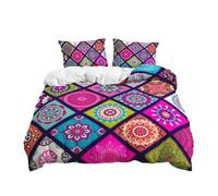 PEIHUODAN Set Copripiumino Singolo Matrimoniale Stile Bohémien Uomo Donna Biancheria da Letto in Microfibra Poliestere Traspirante Etnici Copripiumino e Federa 50x75 cm (Color 5,135x200 cm)