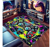 PEIHUODAN Tappet 3D Cool Visual Game, Tappeto Decorativo Modern Neon Graffiti Gaming, Carpet Essenziale Per Stanze Dei Giochi Dei Ragazzi E Dei Bambini, Soggiorni, Camere Da Letto (Colore 6,120x180cm)