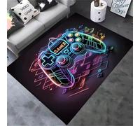 PEIHUODAN Tappet 3D Cool Visual Game, Tappeto Decorativo Modern Neon Graffiti Gaming, Carpet Essenziale Per Stanze Dei Giochi Dei Ragazzi E Dei Bambini, Soggiorni, Camere Da Letto (Colore 1,100x120cm)