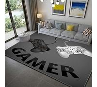 PEIHUODAN Tappeti per Bambini Salotto Gamer Ragazzo Adolescente Tappeto Antiscivolo per Camera da Letto Video Gioco Gaming Spruzzi di Acquerello Flanella Lavabile Tappetino Yoga (Grigio,140 x 180 cm)