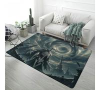 PEIHUODAN Tappeti Salotto Stile Gotico Horror Teschio Della Morte Rose 3D Arredamento Moderno per Camera da Letto Ragazzo Tappeto Antiscivolo Lavabile per Soggiorno Dormitorio, 50x80 cm, Color 1