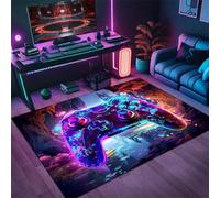 PEIHUODAN Tappeto Da Gioco, Tappeto Pavimento 3D Neon Visual Game, Decorativo Con Motivo Fiamma, Un Accessorio Per La Camera Dei Ragazzi, Il Soggiorno, Letto O Sala Giochi (Colore 1,120x160cm)