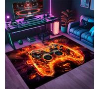 PEIHUODAN Tappeto Da Gioco, Tappeto Pavimento 3D Neon Visual Game, Decorativo Con Motivo Fiamma, Un Accessorio Per La Camera Dei Ragazzi, Il Soggiorno, Letto O Sala Giochi (Colore 3,120x160cm)