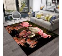 PEIHUODAN Tappeto Decorativo Rinfrescante, Moderno Con Motivo Flamingo Nella Giungla in Riva Al Lago, Tappeto Morbido Antiscivolo Per Il Soggiorno, Ragazzi Adolescenti, Femminili (Colore 3,80x160cm)