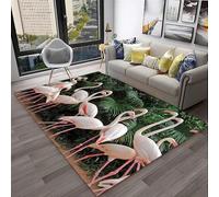 PEIHUODAN Tappeto Decorativo Rinfrescante, Moderno Con Motivo Flamingo Nella Giungla in Riva Al Lago, Tappeto Morbido Antiscivolo Per Il Soggiorno, Ragazzi Adolescenti, Femminili (Colore 2,80x120cm)