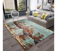 PEIHUODAN Tappeto Decorativo Rinfrescante, Moderno Con Motivo Flamingo Nella Giungla in Riva Al Lago, Tappeto Morbido Antiscivolo Per Il Soggiorno, Ragazzi Adolescenti, Femminili (Colore 4,160x230cm)