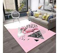 PEIHUODAN Tappeto Decorativo Rinfrescante, Moderno Con Motivo Flamingo Nella Giungla in Riva Al Lago, Tappeto Morbido Antiscivolo Per Il Soggiorno, Ragazzi Adolescenti, Femminili (Colore 1,140x200cm)