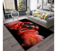 PEIHUODAN Tappeto Decorativo Rinfrescante, Moderno Con Motivo Flamingo Nella Giungla in Riva Al Lago, Tappeto Morbido Antiscivolo Per Il Soggiorno, Ragazzi Adolescenti, Femminili (Colore 5,100x120cm)