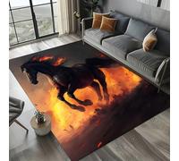 PEIHUODAN Tappeto Flaming Horse Game, Cool Tappete Decorativo 3D Con Cavallo, Tappeto D'atmosfera Per Adolescenti, Camere Da Letto Per Sale Giochi, Carpet Per Soggiorni E Cucine (Colore 4,80x120cm)