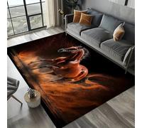 PEIHUODAN Tappeto Flaming Horse Game, Cool Tappete Decorativo 3D Con Cavallo, Tappeto D'atmosfera Per Adolescenti, Camere Da Letto Per Sale Giochi, Carpet Per Soggiorni E Cucine (Colore 6,120x160cm)