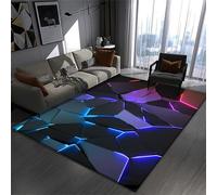 PEIHUODAN Tappeto Gaming 3D Con Effetto Luce Lineare Essenziale Per Camerette Di Ragazzi, Stanze Per Bambini Spazi E-Sports, Tappeto A Zone Neon Moderno Per Camere Gaming (Vision 1,140x200cm)