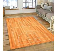 PEIHUODAN Tappeto Per Soggiorno A Tema Basket Fiammato, Tappetino Da Gioco Moderno Con Design Da Campo Da Basket, Tappeto Gaming Per Ragazzi in Camera Letto Stanza E-sports (Basket 1,120x180cm)