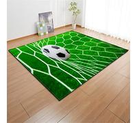 PEIHUODAN Tappeto Soggiorno Gioco Ragazzo Adolescente Camera da Letto Tappeto Antiscivolo Verde Campo da Calcio Gioco Graffiti Camera dei Bambini Decorazione Tappeti Lavabile (Verde,150 x 200 cm)