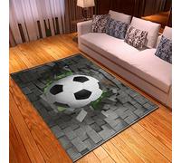 PEIHUODAN Tappeto Soggiorno Gioco Ragazzo Adolescente Camera da Letto Tappeto Antiscivolo Verde Campo da Calcio Gioco Graffiti Camera dei Bambini Decorazione Tappeti Lavabile (Grigio,150 x 200 cm)
