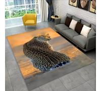 PEIHUODAN Zona Soggiorno Tappeti Di Grandi Dimensioni, Tappeto Con Fantastico Motivo 3D Che Raffigura Un Ghepardo E Una Iena, Morbido Decorativo Per Le Camere Dei Adolescenti (Colore 3,50x80cm)