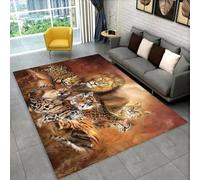 PEIHUODAN Zona Soggiorno Tappeti Di Grandi Dimensioni, Tappeto Con Fantastico Motivo 3D Che Raffigura Un Ghepardo E Una Iena, Morbido Decorativo Per Le Camere Dei Adolescenti (Colore 2,80x120cm)