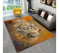 PEIHUODAN Zona Soggiorno Tappeti Di Grandi Dimensioni, Tappeto Con Fantastico Motivo 3D Che Raffigura Un Ghepardo E Una Iena, Morbido Decorativo Per Le Camere Dei Adolescenti (Colore 5,80x120cm)