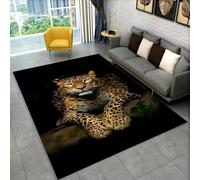 PEIHUODAN Zona Soggiorno Tappeti Di Grandi Dimensioni, Tappeto Con Fantastico Motivo 3D Che Raffigura Un Ghepardo E Una Iena, Morbido Decorativo Per Le Camere Dei Adolescenti (Colore 1,160x230cm)