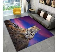 PEIHUODAN Zona Soggiorno Tappeti Di Grandi Dimensioni, Tappeto Con Fantastico Motivo 3D Che Raffigura Un Ghepardo E Una Iena, Morbido Decorativo Per Le Camere Dei Adolescenti (Colore 4,80x160cm)